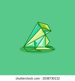 Modern, Minimalist, Geometric, Flat Frog Gemstone Vector Design Illustration
