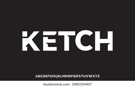 Modern minimalist geometric font fashion typeface design