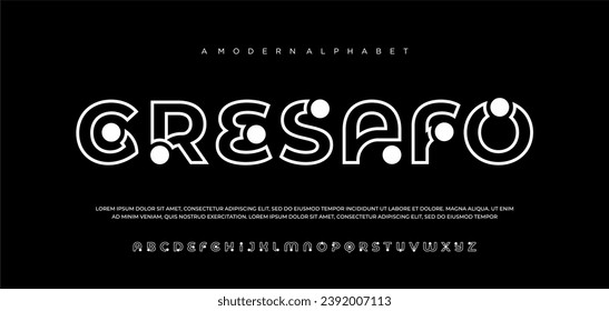 a modern minimalist geometric font typeface design