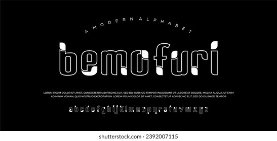 a modern minimalist geometric font typeface design