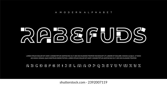 a modern minimalist geometric font typeface design