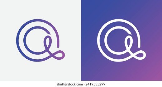 Modern minimalist geometric Q letter logo design icon vector template