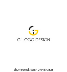 modern minimalist GI letter logo design