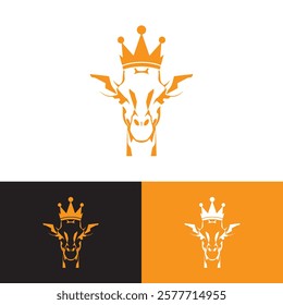 Modern Minimalist Giraffe Head Logo Design Vector Illustration