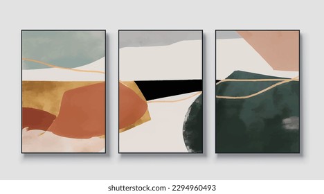 Modern minimalist gold texture vector pattern, abstract art painting.
