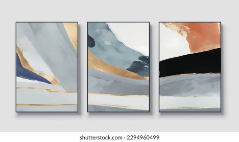 Modern minimalist gold texture vector pattern, abstract art painting.
