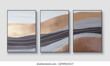 Moderno patrón de vector de textura de oro minimalista, pintura de arte abstracto.
