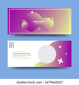 Modern minimalist gradient banner template, Easy editable and can be used for header background template for website design.