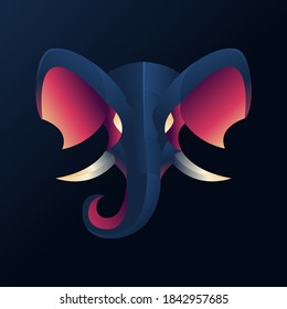 Modern minimalist gradient mascot logo animal theme