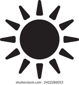 Un gráfico moderno y minimalista de un icono solar con un efecto de sombra estilizado, que da una apariencia tridimensional. 