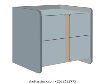Modern minimalist gray drawer unit with clean lines and soft edges for home decor
