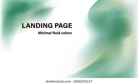 Modern minimalist green fluid gradient on white background. Social ads banner or Landing page.