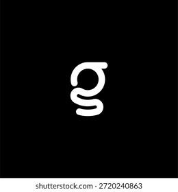 Modern minimalist GS monogram logo with a sleek continuous line art style. Professional white initial lettermark for tech, startup, or digital agency branding. Vector icon on black background.