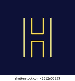 Modern Minimalist H Initial Logo in Gold