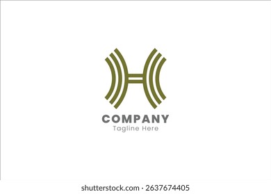 Modern minimalist H letter logo, vector illustration design,