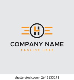 Modern Minimalist H Letter Logo Design Speed, Fast, and Dynamic Branding