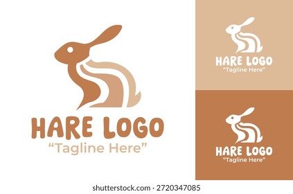 A modern minimalist hare logo created for clean animal branding, conservation visuals, and lifestyle identities.