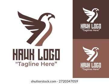 Un moderno logotipo minimalista de halcón construido para la marca de temática salvaje, logotipos deportivos y sistemas visuales de animales de primera calidad.