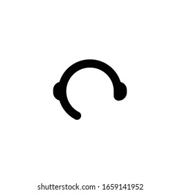 Modern minimalist headset logo icon vector.