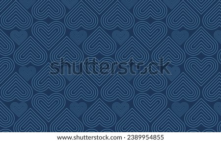 Modern and minimalist heart pattern background with red heart lines. Printable vector container background for Valentine's Day.