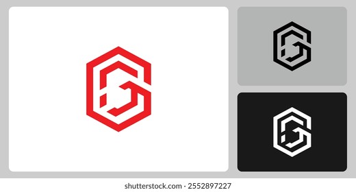 Diseño de logotipo de letra G monograma hexagonal minimalista moderno