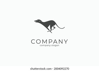 modern minimalist hound logo vector icon template