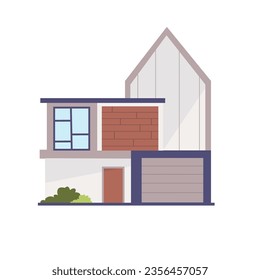 Modern minimalist house exterior vector illustration, flat design style