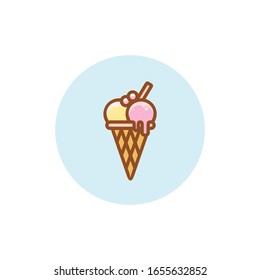 Modern minimalist Ice cream color smooth logo design vector icon gold color
