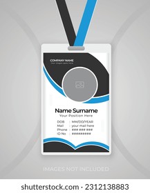 Modern and minimalist id card template design, Creative or student id card design for your company employee