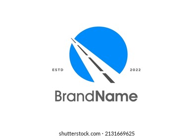 Modern and minimalist illustration logo design initial O combine with road.