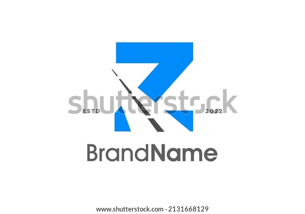 Modern and minimalist illustration logo design\
initial Z combine with\
road.