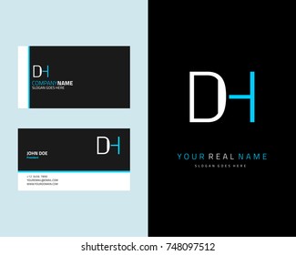 Modern minimalist initial D & H logo template vector