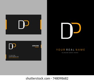Modern minimalist initial D & P logo template vector