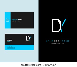 Modern minimalist initial D & Y logo template vector