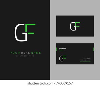 Modern minimalist initial G & F logo template vector