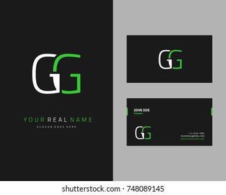 Modern minimalist initial G & G logo template vector