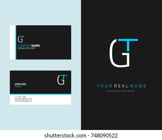 Modern minimalist initial G & T logo template vector