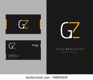 Modern minimalist initial G & Z logo template vector