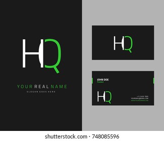 Modern minimalist initial H & Q logo template vector