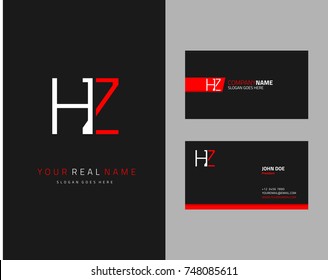 Modern minimalist initial H & Z logo template vector