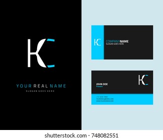 Modern minimalist initial K & C logo template vector