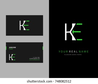 Modern minimalist initial K & E logo template vector