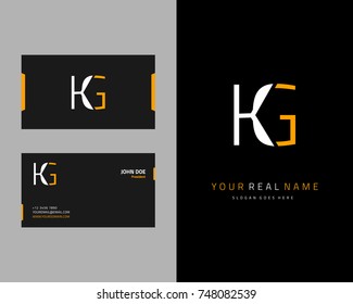 Modern minimalist initial K & G logo template vector