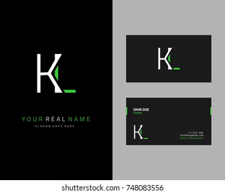 Modern minimalist initial K & L logo template vector
