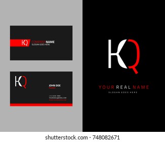 Modern minimalist initial K & Q logo template vector