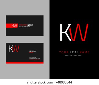 Modern minimalist initial K & W logo template vector