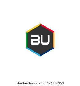 Modern and minimalist Initial Letter BU Logo Template Design