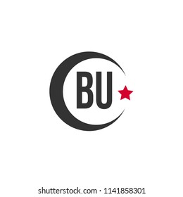 Modern and minimalist Initial Letter BU Logo Template Design