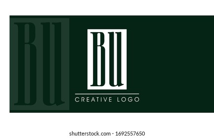 Diseño moderno y minimalista de plantillas de logotipos de letras iniciales BU
