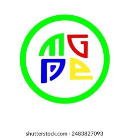 Moderner und minimalistischer Anfangsbuchstabe MGAE. Logo für Firmenlogo oder Firmenlogo